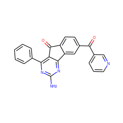 Nc1nc(-c2ccccc2)c2c(n1)-c1cc(C(=O)c3cccnc3)ccc1C2=O ZINC000095553677