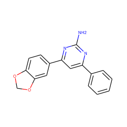 Nc1nc(-c2ccccc2)cc(-c2ccc3c(c2)OCO3)n1 ZINC000029061650