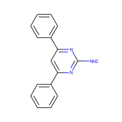 Nc1nc(-c2ccccc2)cc(-c2ccccc2)n1 ZINC000000295268