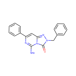 Nc1nc(-c2ccccc2)cc2nn(Cc3ccccc3)c(=O)n12 ZINC000071316047