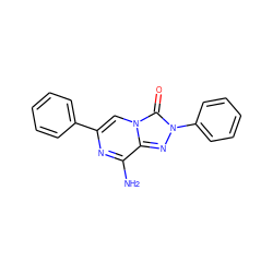 Nc1nc(-c2ccccc2)cn2c(=O)n(-c3ccccc3)nc12 ZINC001772605455