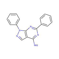 Nc1nc(-c2ccccc2)nc2c1cnn2-c1ccccc1 ZINC000001684185