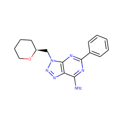 Nc1nc(-c2ccccc2)nc2c1nnn2C[C@@H]1CCCCO1 ZINC000084708763