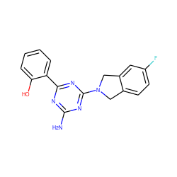 Nc1nc(-c2ccccc2O)nc(N2Cc3ccc(F)cc3C2)n1 ZINC000072108976