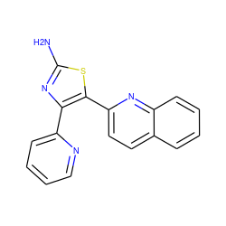 Nc1nc(-c2ccccn2)c(-c2ccc3ccccc3n2)s1 ZINC000013581995