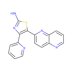 Nc1nc(-c2ccccn2)c(-c2ccc3ncccc3n2)s1 ZINC000000003548