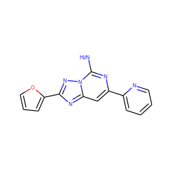 Nc1nc(-c2ccccn2)cc2nc(-c3ccco3)nn12 ZINC000028108254