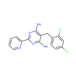 Nc1nc(-c2ccccn2)nc(N)c1Cc1ccc(Cl)cc1Cl ZINC000002559813