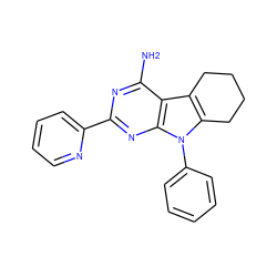 Nc1nc(-c2ccccn2)nc2c1c1c(n2-c2ccccc2)CCCC1 ZINC000013835480