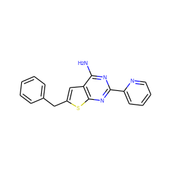 Nc1nc(-c2ccccn2)nc2sc(Cc3ccccc3)cc12 ZINC000096907791