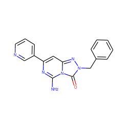 Nc1nc(-c2cccnc2)cc2nn(Cc3ccccc3)c(=O)n12 ZINC000071317331