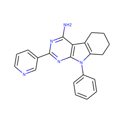 Nc1nc(-c2cccnc2)nc2c1c1c(n2-c2ccccc2)CCCC1 ZINC000013835481