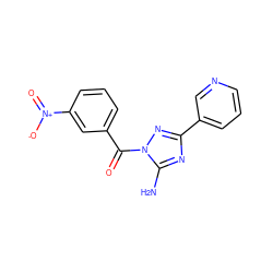 Nc1nc(-c2cccnc2)nn1C(=O)c1cccc([N+](=O)[O-])c1 ZINC000006760303