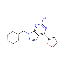 Nc1nc(-c2ccco2)c2cnn(CC3CCCCC3)c2n1 ZINC000029047234