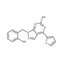 Nc1nc(-c2ccco2)c2cnn(Cc3ccccc3N)c2n1 ZINC000029046646