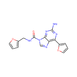 Nc1nc(-c2ccco2)c2ncn(C(=O)NCc3ccco3)c2n1 ZINC000029047750