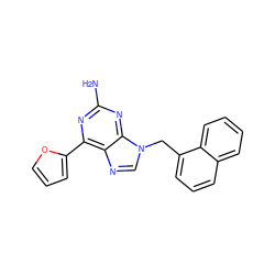 Nc1nc(-c2ccco2)c2ncn(Cc3cccc4ccccc34)c2n1 ZINC000028523653