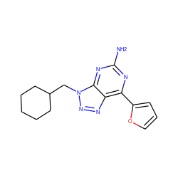 Nc1nc(-c2ccco2)c2nnn(CC3CCCCC3)c2n1 ZINC000040401759