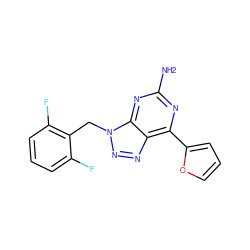 Nc1nc(-c2ccco2)c2nnn(Cc3c(F)cccc3F)c2n1 ZINC000040891514