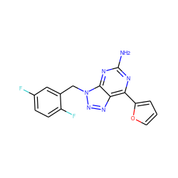 Nc1nc(-c2ccco2)c2nnn(Cc3cc(F)ccc3F)c2n1 ZINC000040891513