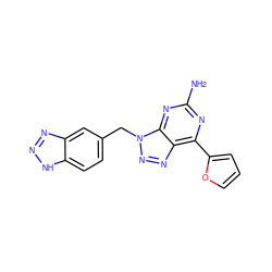 Nc1nc(-c2ccco2)c2nnn(Cc3ccc4[nH]nnc4c3)c2n1 ZINC000040828500