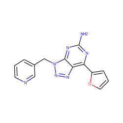 Nc1nc(-c2ccco2)c2nnn(Cc3cccnc3)c2n1 ZINC000040379816