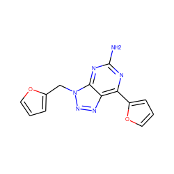 Nc1nc(-c2ccco2)c2nnn(Cc3ccco3)c2n1 ZINC000040393217