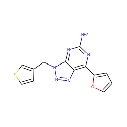 Nc1nc(-c2ccco2)c2nnn(Cc3ccsc3)c2n1 ZINC000040845055