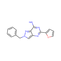 Nc1nc(-c2ccco2)nc2cn(Cc3ccccc3)nc12 ZINC000653854648