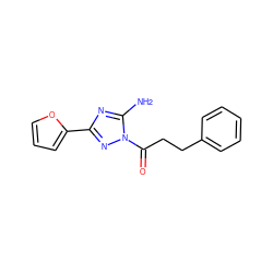 Nc1nc(-c2ccco2)nn1C(=O)CCc1ccccc1 ZINC000000215386