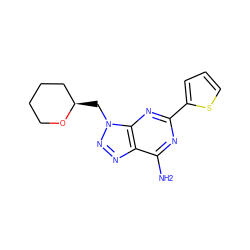 Nc1nc(-c2cccs2)nc2c1nnn2C[C@@H]1CCCCO1 ZINC000084705011