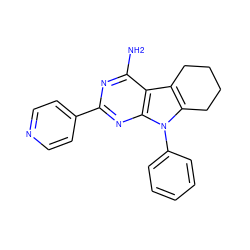 Nc1nc(-c2ccncc2)nc2c1c1c(n2-c2ccccc2)CCCC1 ZINC000013491877