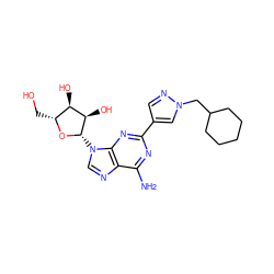 Nc1nc(-c2cnn(CC3CCCCC3)c2)nc2c1ncn2[C@@H]1O[C@H](CO)[C@@H](O)[C@H]1O ZINC000013818981