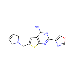 Nc1nc(-c2cocn2)nc2sc(CN3CC=CC3)cc12 ZINC000118588780