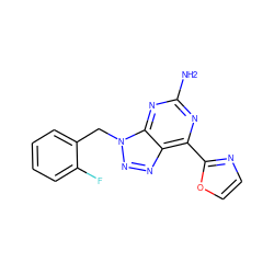 Nc1nc(-c2ncco2)c2nnn(Cc3ccccc3F)c2n1 ZINC000040401945