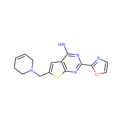 Nc1nc(-c2ncco2)nc2sc(CN3CC=CCC3)cc12 ZINC000169329950