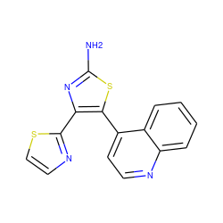 Nc1nc(-c2nccs2)c(-c2ccnc3ccccc23)s1 ZINC000013581977