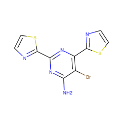 Nc1nc(-c2nccs2)nc(-c2nccs2)c1Br ZINC000165087276