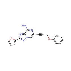 Nc1nc(C#CCOc2ccccc2)cn2nc(-c3ccco3)nc12 ZINC000028347295