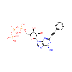 Nc1nc(C#Cc2ccccc2)nc2c1ncn2[C@@H]1O[C@H](CO[P@@](=O)(O)O[P@@](=O)(O)OP(=O)(O)O)[C@@H](O)[C@H]1O ZINC000049771868