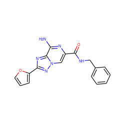 Nc1nc(C(=O)NCc2ccccc2)cn2nc(-c3ccco3)nc12 ZINC000028526121