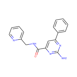 Nc1nc(C(=O)NCc2ccccn2)cc(-c2ccccc2)n1 ZINC000045353754