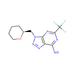 Nc1nc(C(F)(F)F)nc2c1nnn2C[C@@H]1CCCCO1 ZINC000084689802