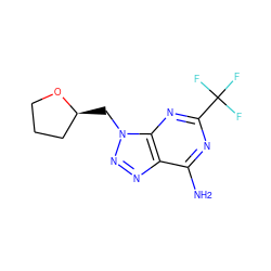 Nc1nc(C(F)(F)F)nc2c1nnn2C[C@H]1CCCO1 ZINC000084689804