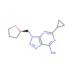 Nc1nc(C2CC2)nc2c1nnn2C[C@H]1CCCO1 ZINC000084708771