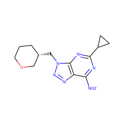 Nc1nc(C2CC2)nc2c1nnn2C[C@H]1CCCOC1 ZINC000084687881