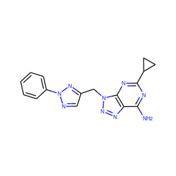 Nc1nc(C2CC2)nc2c1nnn2Cc1cnn(-c2ccccc2)n1 ZINC000084687195