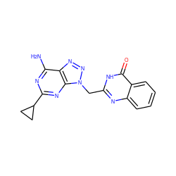 Nc1nc(C2CC2)nc2c1nnn2Cc1nc2ccccc2c(=O)[nH]1 ZINC000084690237