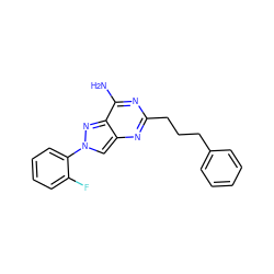 Nc1nc(CCCc2ccccc2)nc2cn(-c3ccccc3F)nc12 ZINC000653853284