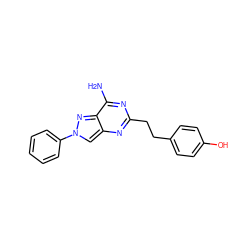 Nc1nc(CCc2ccc(O)cc2)nc2cn(-c3ccccc3)nc12 ZINC000299833059